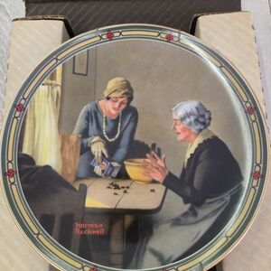 Norman Rockwell Plate with Blue and Gray Tones